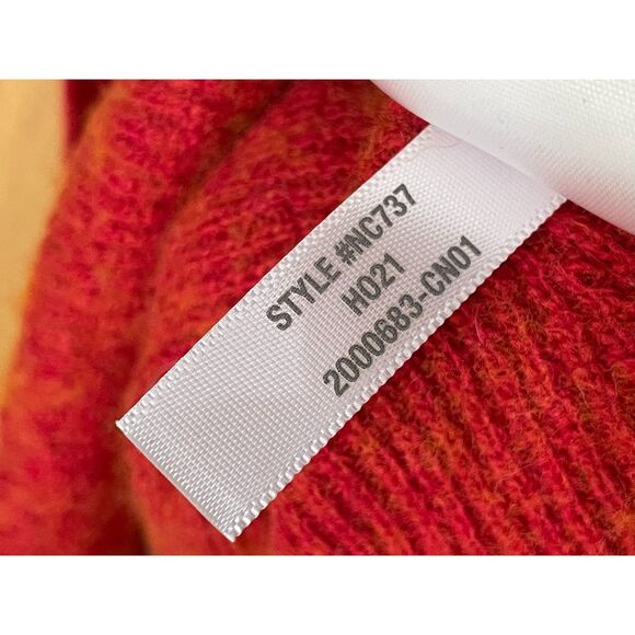 Madewell Asherton Women's S Red Sweater Wool Alpaca Henley Tunic Waffle Knit - Picture 7 of 11